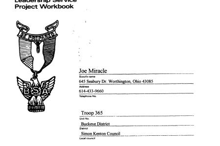Eagle Scout Leadership Service Project Workbook