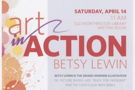 Flier for Betsy Lewin Program at the Old Worthington Library