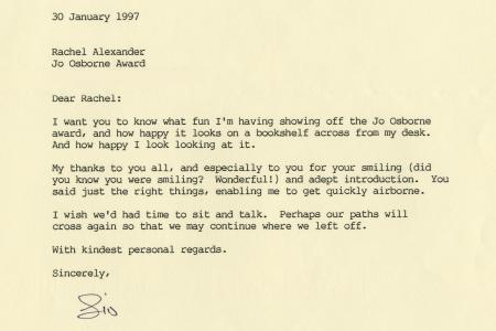 Letter from Author Sid Fleischman to Rachel Alexander