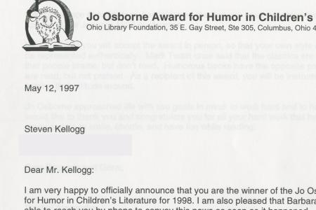 Letter from Rachel Alexander to Steven Kellogg