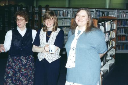 Mary Lou Benner, Danna Armstrong and Celia Huffman at the Northwest Library Pre-Opening Event