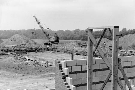 Photograph of the Construction of the Worthington Pool Looking Northwest, Summer 1954