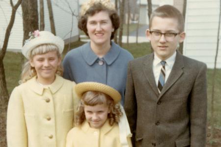 Photograph of the Larson Family on Easter Day, 1966