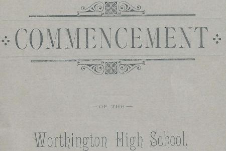 Program for Worthington High School Commencement, 1883