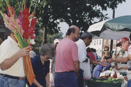 Shoppers at Fruit and Vegetable Vendor at Worthington Farmer's Market