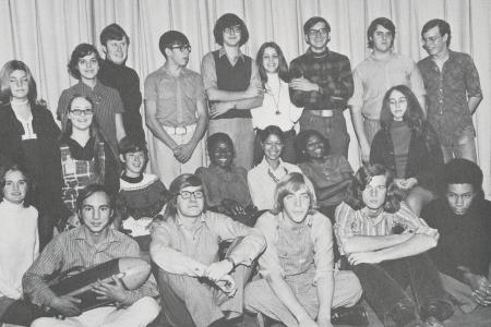 Black and white group photograph of high school students