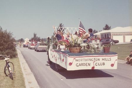 Worthington Hills Garden Club Parade Float in the First Worthington Hills Fourth of July Parade, 1973