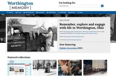 Screenshot of Worthington Memory Homepage, 2025